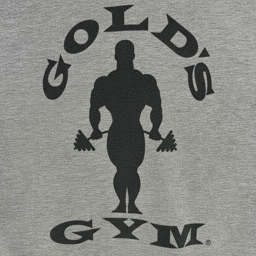 Golds Gym Short Sleeve Hoodie Gray Graphic Muscle Gym Mens Size Medium - Picture 2 of 5